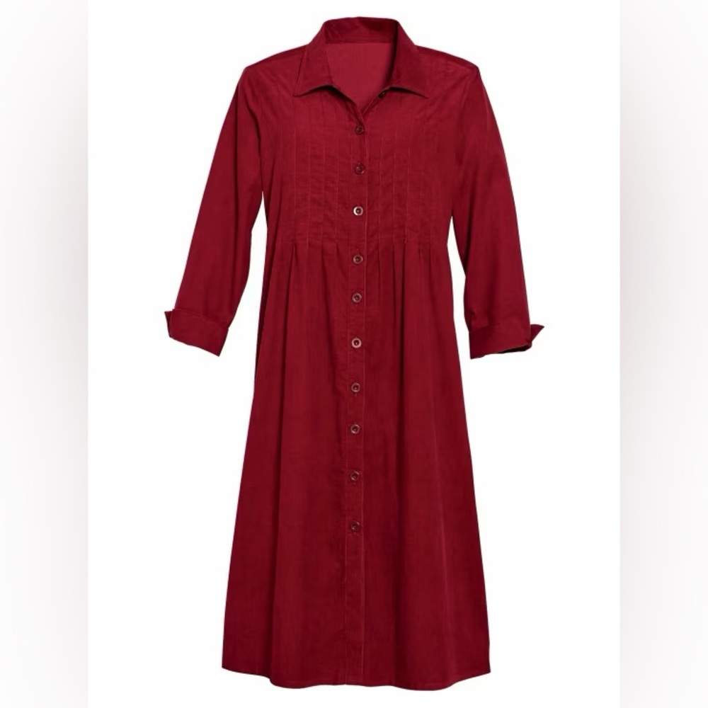 Corduroy Pintuck dress